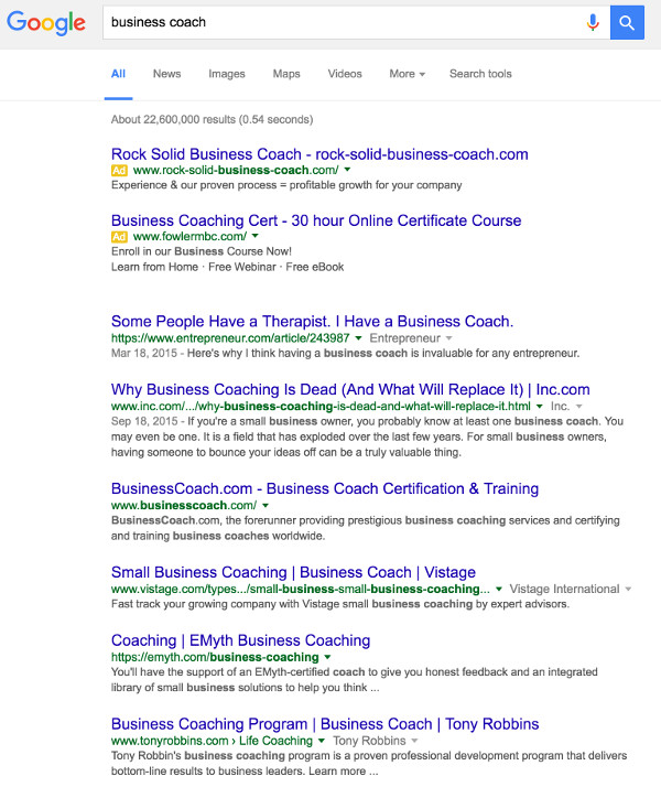 Google Search Business Coach
